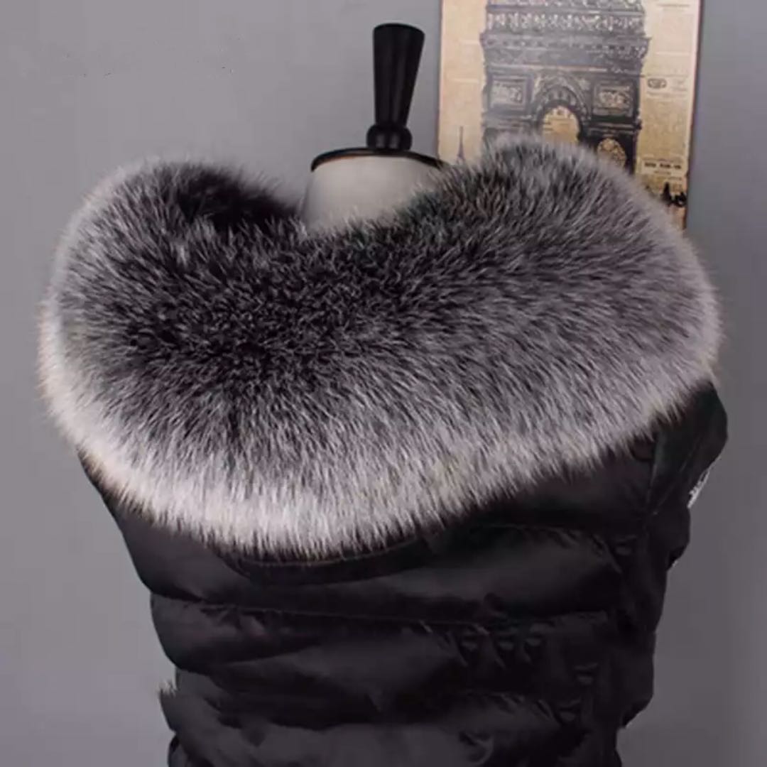 Высококачественный воротник из натурального меха енота Женский Воротник из натурального меха лисы