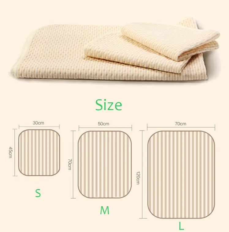 Natural Organic Cotton Sleepy Diaper Waterproof Infant Portable Baby Nappy Changing Pad Mat