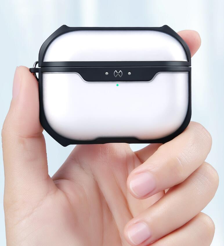 AICOO, оптовая продажа, силиконовый прозрачный чехол с защитой от отпечатков пальцев, закрывающий шарнир, полное покрытие для AirPods Pro, чехол для зарядки, 2019