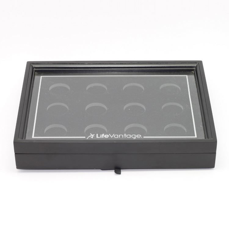 High Quality Custom Clear Window Coin Display Wooden Box