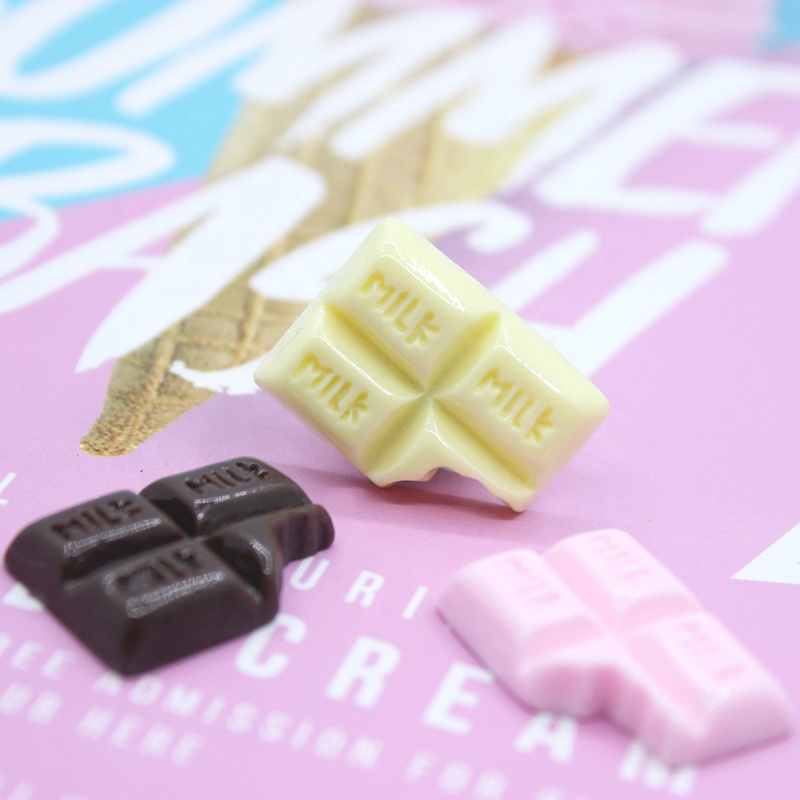 Каучуковые шоколадные кусочки кукольный домик миниатюры с плоским основанием кабошоны для поделок слайм шармы