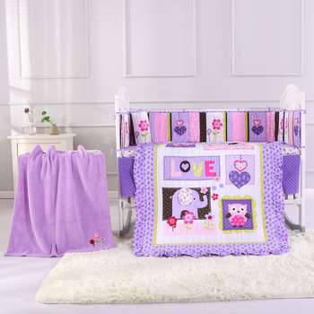 purple cot bedding
