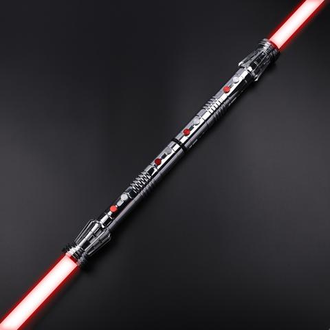 txqsaber darth maul金属剑柄光剑可拆卸双刀剑红色灯火上的碰撞光剑