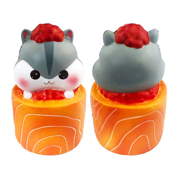 Изготовленный На Заказ Симпатичный мягкий ароматизированный фиджет для суши в форме хомяка с улыбающимся лицом, игрушки для взрослых