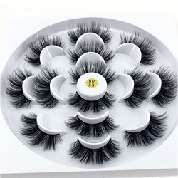 5 Pairs 6D Faux Mink Hair False Eyelashes Natural Long Wispies Lashes Handmade Cruelty-free Criss-cross Eyelashes Makeup Tools