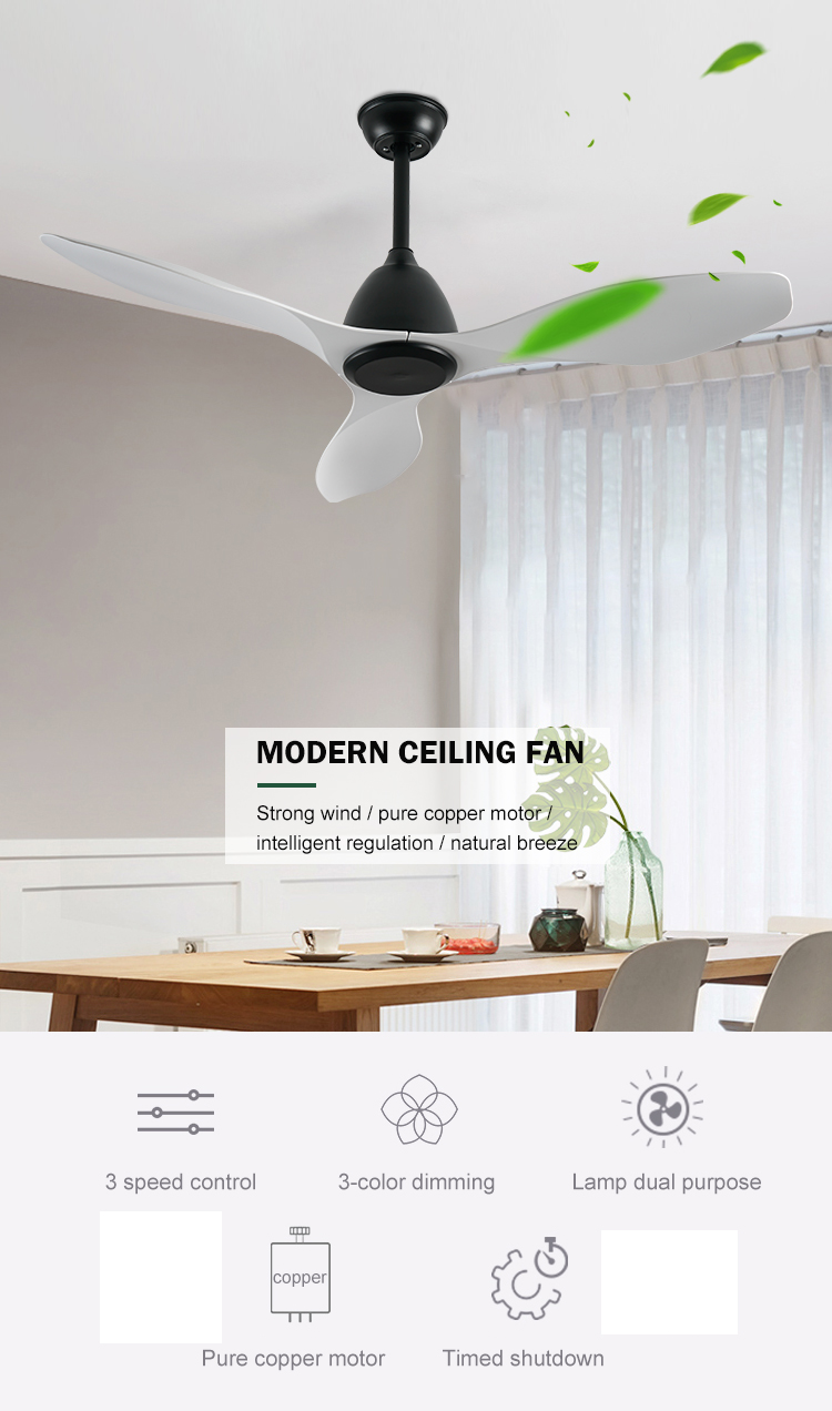 Breezelux wholesale Cheap Price Quickly Delivery Modern Simple Flush Mounted PC Remote Control Led Ceiling Fans