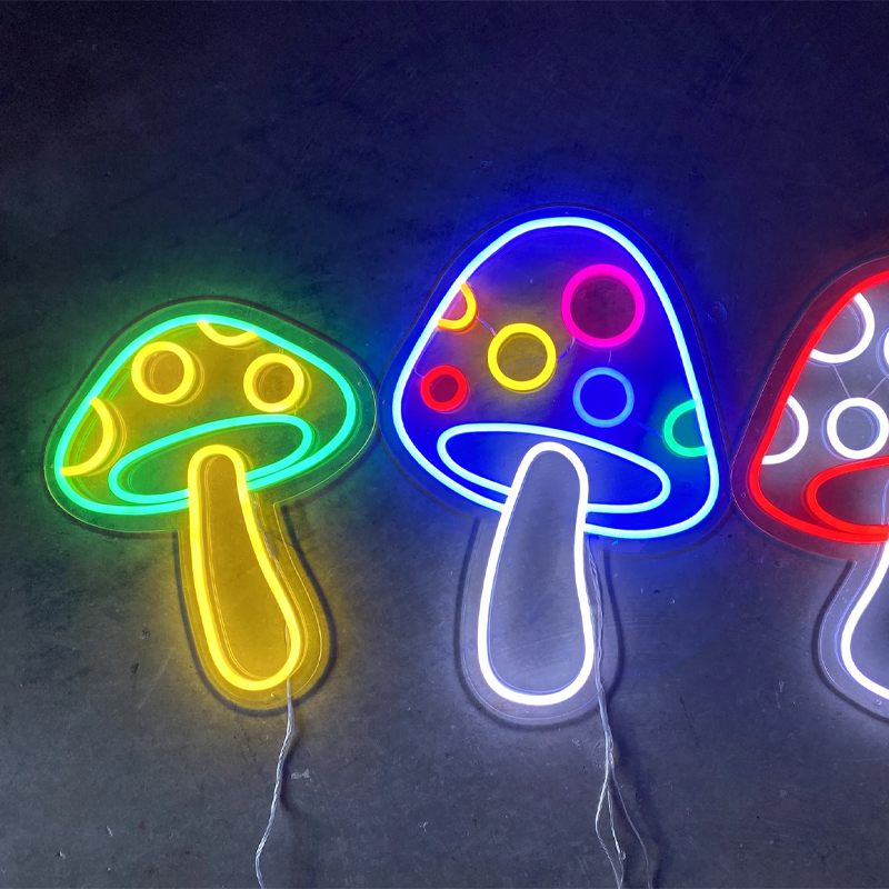 Shanghai Liyu-12V-DevSign многоцветный неоновый знак в виде грибов для декора магазина
