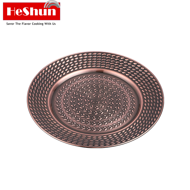Classic Metal Stainless Steel Round Shape Serving Tray/ Dish/ Food Wedding Charger Plate