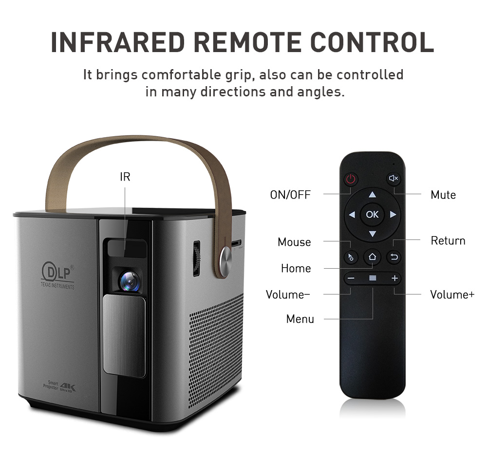 Full HD 1920*1080 WIFI  BT Projector Short throw 4K 1080p DLP Projector for Home Cinema