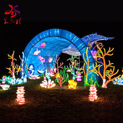 2020 Newest Chinese Traditional Zigong Festival LED Lighted Sea Ocean Octopus Shark Arch World Lantern