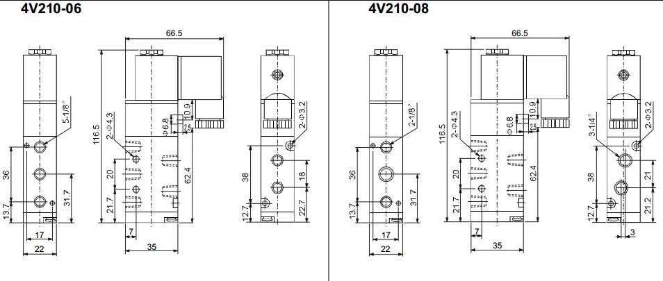 Solenoid Valve 24v dc   4V230-08 Double Acting Coil Directional  Pneumatic Air Valve