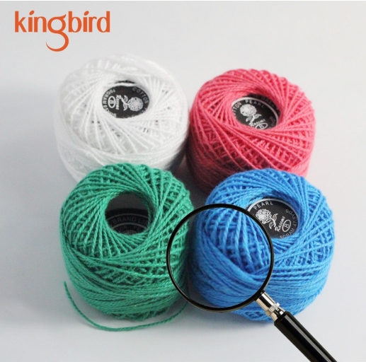 Одноцветная окрашенная мерсеризованная 100% хлопчатобумажная пряжа для вязания крючком