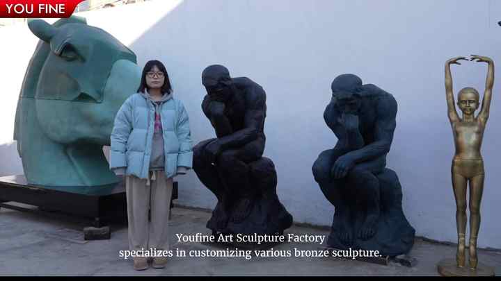 ロダンの傑作金属像シンカーモダンデコラティブブロンズアート彫刻