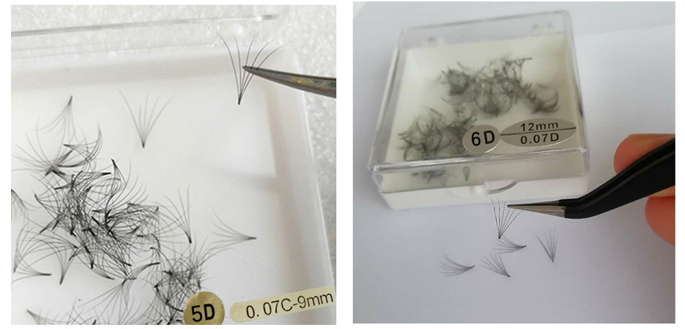 Eyelash Extension Loose Premade Fans Sharp Long Stem Promade Loose Volume 3D 5D 6D 10D 14D Loose Fans