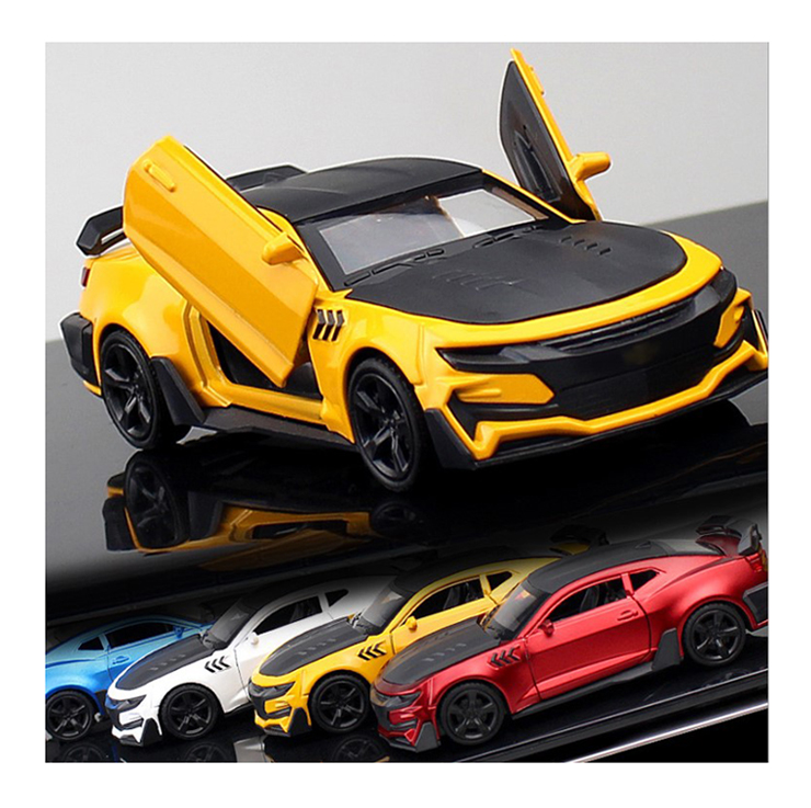 Оптовая продажа, подарок 1/18, трансформация шмблелей, металлическая дверь, открывающаяся Сборная модель автомобиля из сплава, игрушка для детей