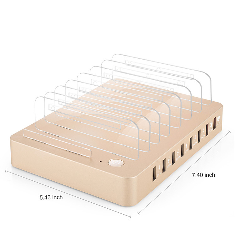 6QC новый дизайн Съемная зарядка Usb 8 портов Usb зарядная станция с технологией Quick Charge 3,0 для дома или офиса