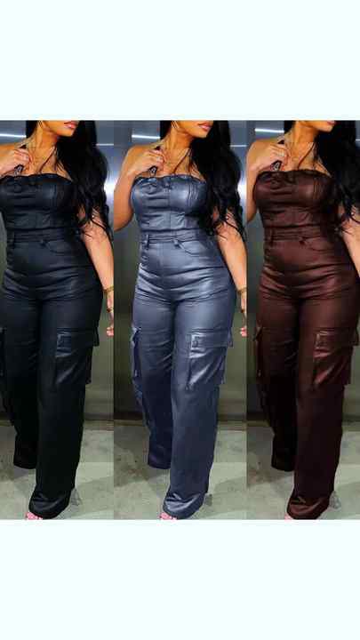 Tuta Bodycon Senza Maniche Spaghetti Strap – Scollo A Canottiera, Morbida E Elastica, Colore Caffè, Taglia Medium - 3