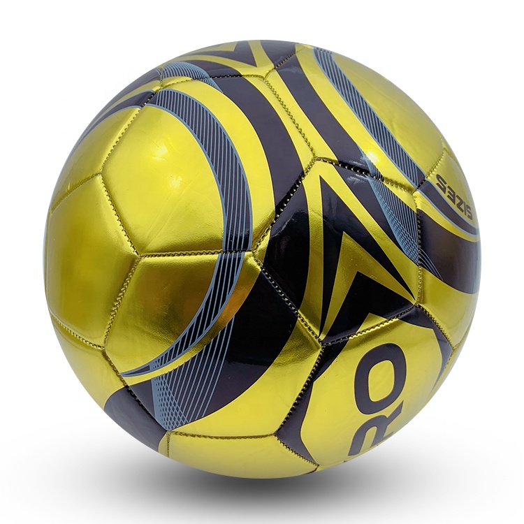 Металлический ПВХ кожаный сшитый футбольный мяч gloden, Спортивный Футбольный Официальный Размер 5