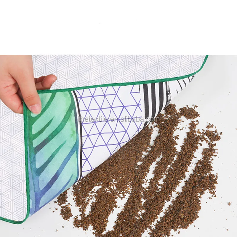 RPET बोतल पुनर्नवीनीकरण पॉलिएस्टर सामग्री वफ़ल कपड़े कस्टम डिजाइन रेत मुक्त डबल साइड प्रिंट समुद्र तट तौलिया