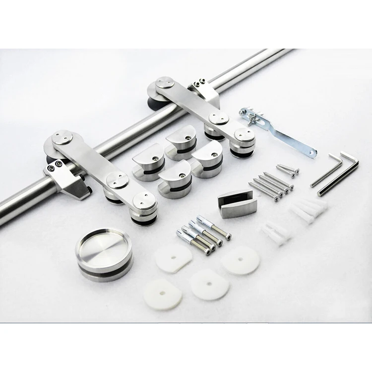 Di Nuovo Disegno Durevole in Acciaio Inox Porta Scorrevole Barn Door Hardware Vetro Kit Pista