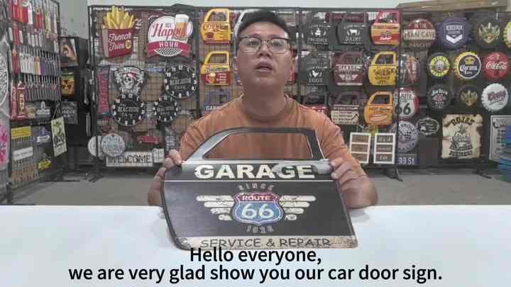 Vintage Motor Garage Metal Sign - Route 66 Collectible