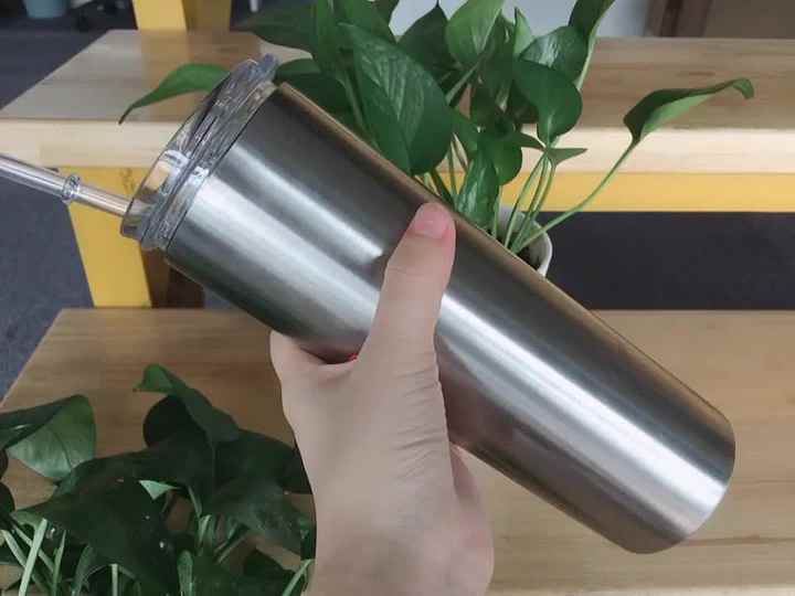 20oz Colorful Double Wall Stainless Steel Tumbler Cup with Steel Straw for  Party Vacuum Insulation Tumbler