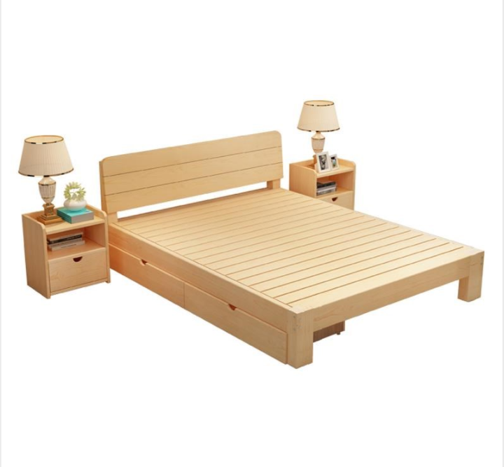Direct sale modern wood bed bedroom furniture double bed storage bed