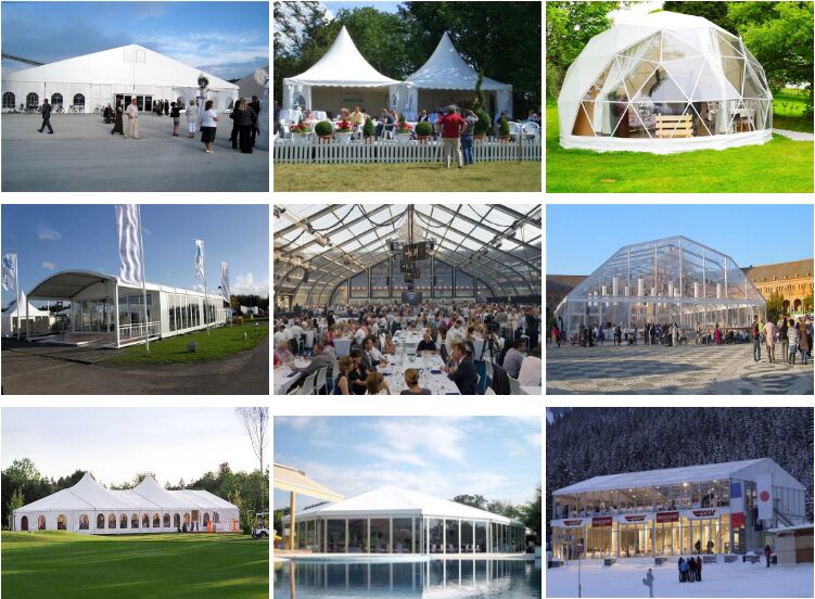 30x100m Curved Event Tent TFS Sandwich Panel Wall Giant Exhibition Hall