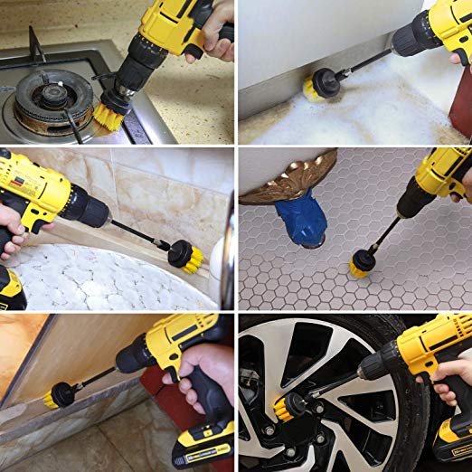 PP 3 Pack Auto Drill Cleaning Brush For Car Wheel 2'' 3.5'' 4''