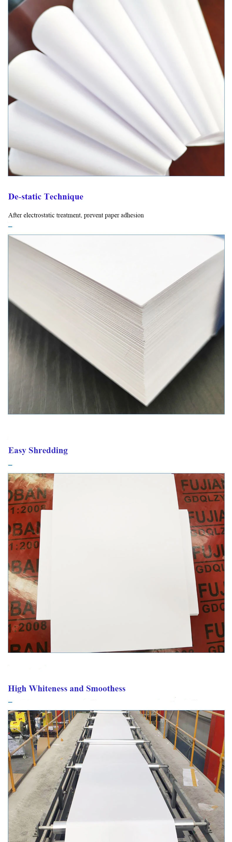 High Stiffness Cheap A4 Copy Paper 80gsm For Copiper Laser Printing