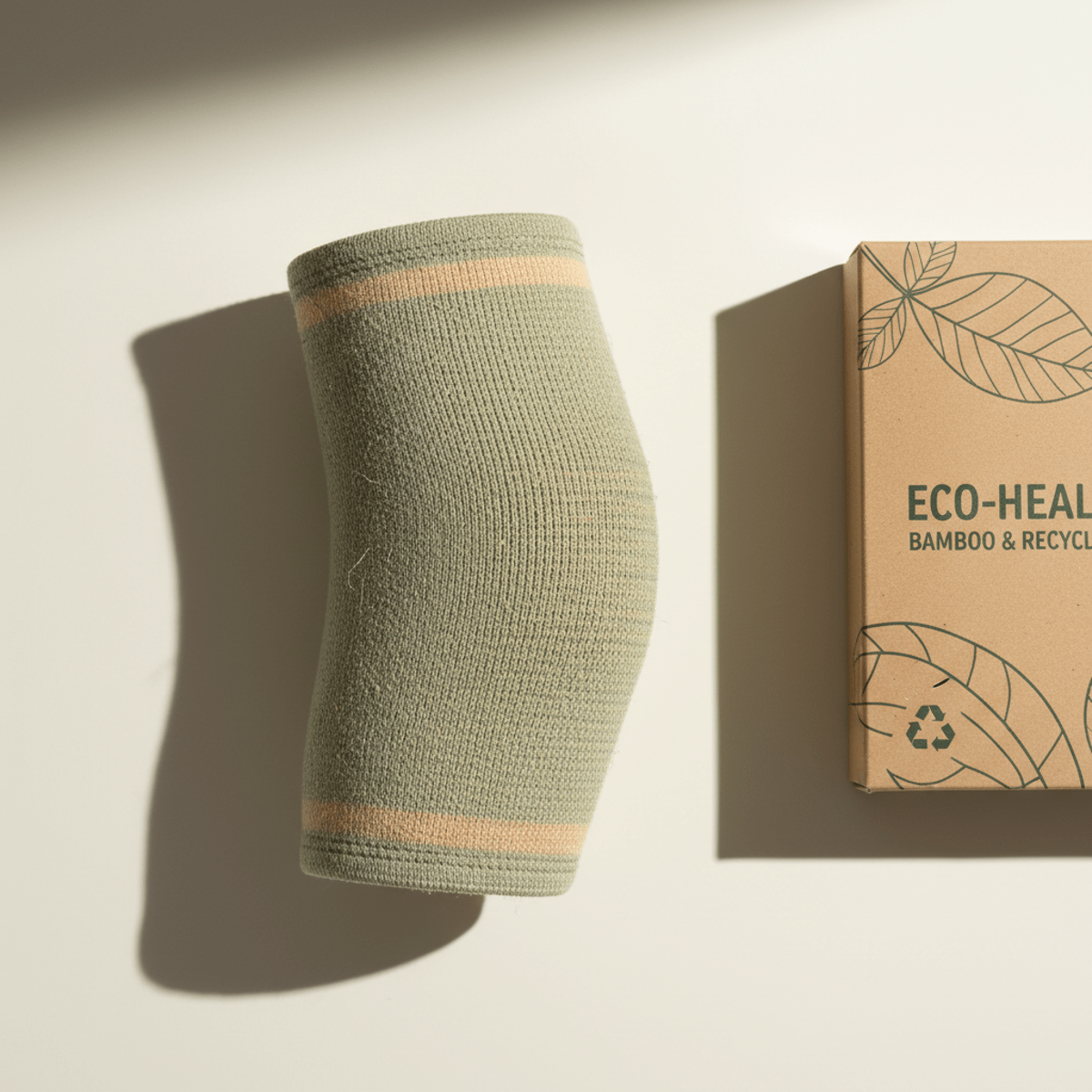 Sustainable bamboo fiber brace with moisture-wicking texture on neutral background.