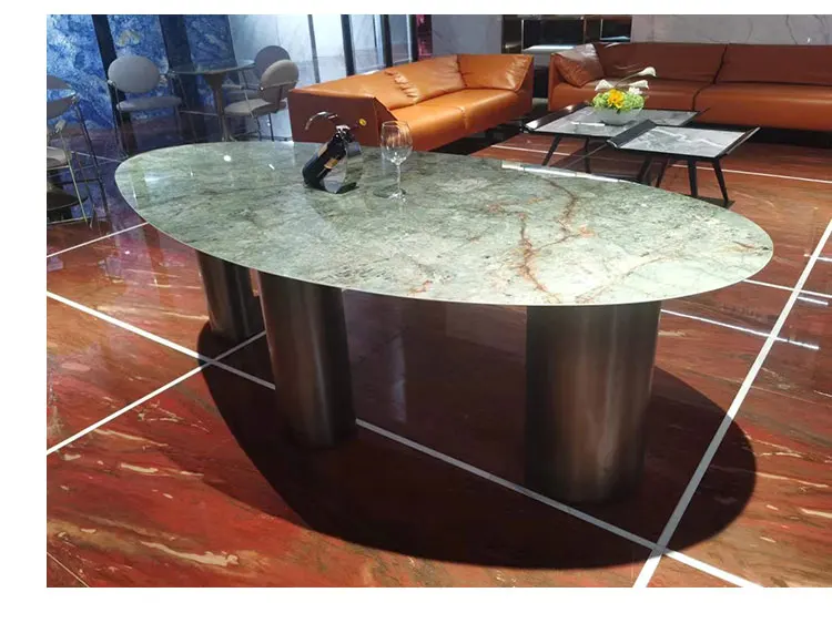 mesa de comedor rectangular de piedra sinterizada