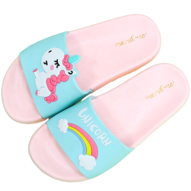 Новинка 2020, Детские повседневные тапочки из ПВХ с животными на заказ, единорог для девочек, детские Тапочки