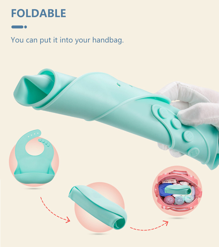 2022 Amazon Hot Sale Food Grade Wodoodporne silikonowe śliniaczki dla niemowląt Hurtownia z kieszenią Catcher 5