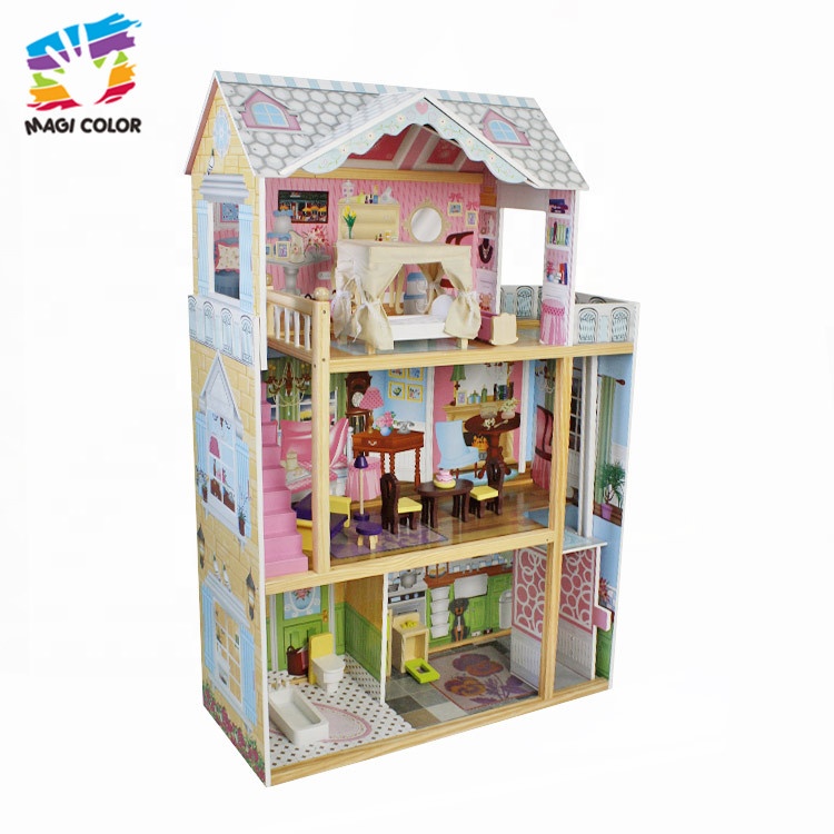 Готово к отправке Девушки Принцесса деревянный дял 18-дюймовой куклы дом с 3 этажа W06A247