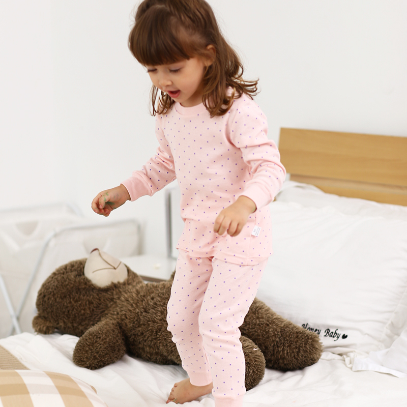 Оптовая продажа, Детские хлопковые Пижамные комплекты для девочек с мультяшным принтом