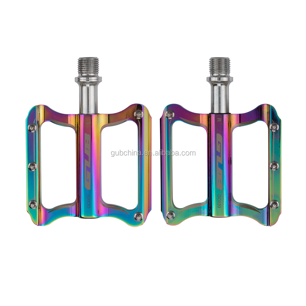 GUB GC-020 Colorful MTB Ultralight Bike Bicycle Pedals Mountain Road Bike Pedal Cycling Aluminum Alloy Rainbow Pedal