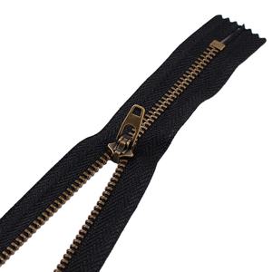 牛仔长裤拉链,3 yg半自动锁金属,封闭端,古董黄铜,服装配件,定制,环保