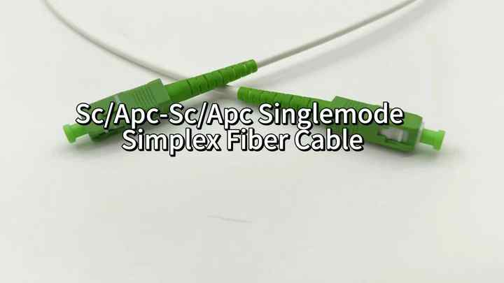 Telecom Simplex SC APC to SC APC Armored Single Mode Simplex White Fiber Cable Simplex ...