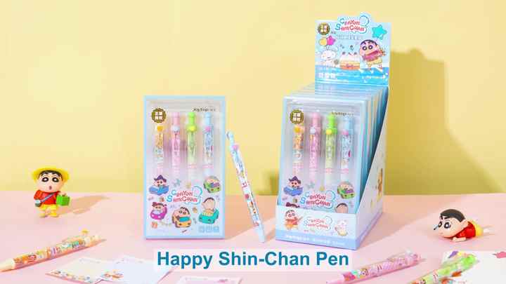 Happy Shin-Chan Double Layer Press Gel Pen Holder Set