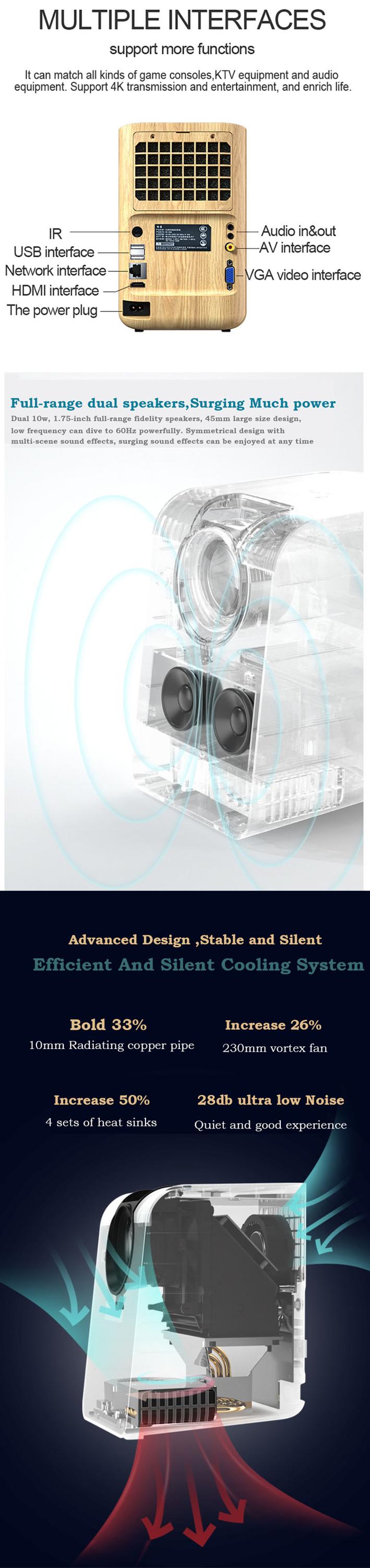 [New Special Stand Mini 720P Projector] Multimedia Burlywood High 4800 Lumens FHD LCD LED Home Theater Cinema Best Projector