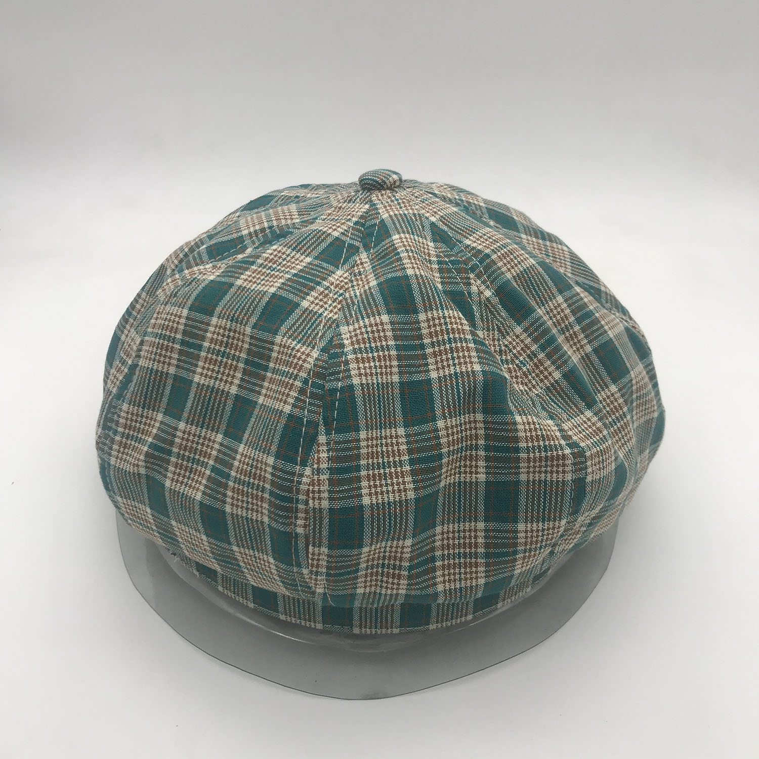 Берет, 1 шт., женские зеленые клетчатые шапки буйвола, модные кепки без полей