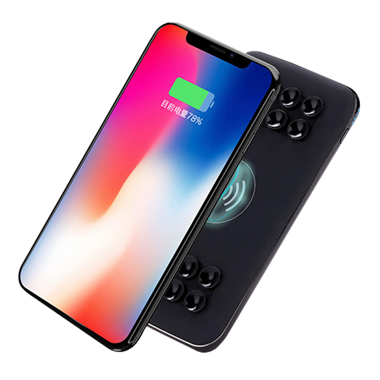 Беспроводные зарядные устройства на присоске 2020, портативное зарядное устройство 10000 мАч для смартфона, портативное беспроводное зарядное устройство с противоскользящей поверхностью