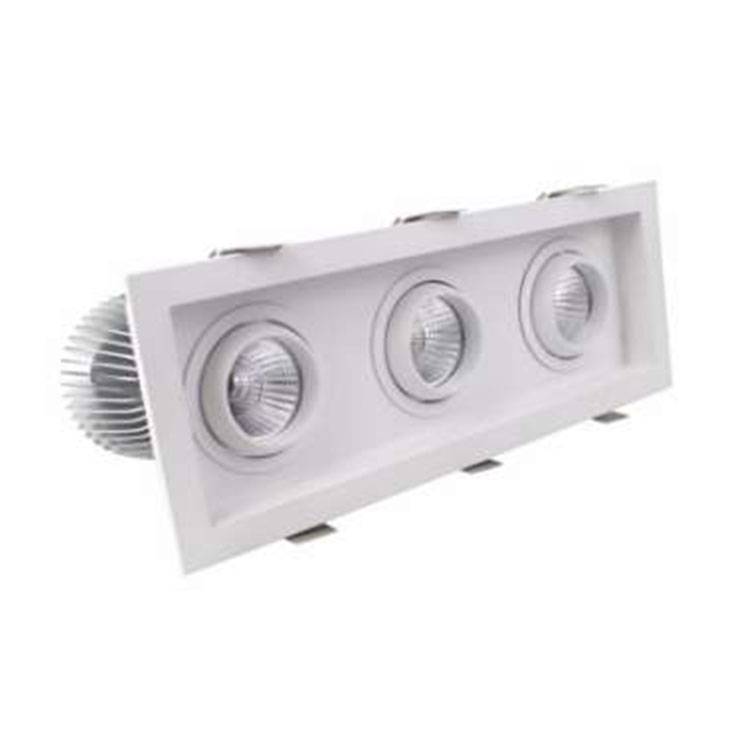 9 Вт регулируемый угол светодиодный встраиваемый потолочный светильник с тремя головками прямоугольный встраиваемый светильник с решеткой
