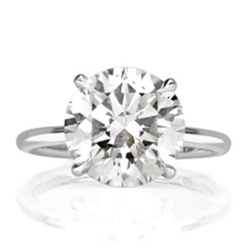 1226 RCHH1 5CT Round Cut Moissanite 18K White Gold Size 5.75 Ring