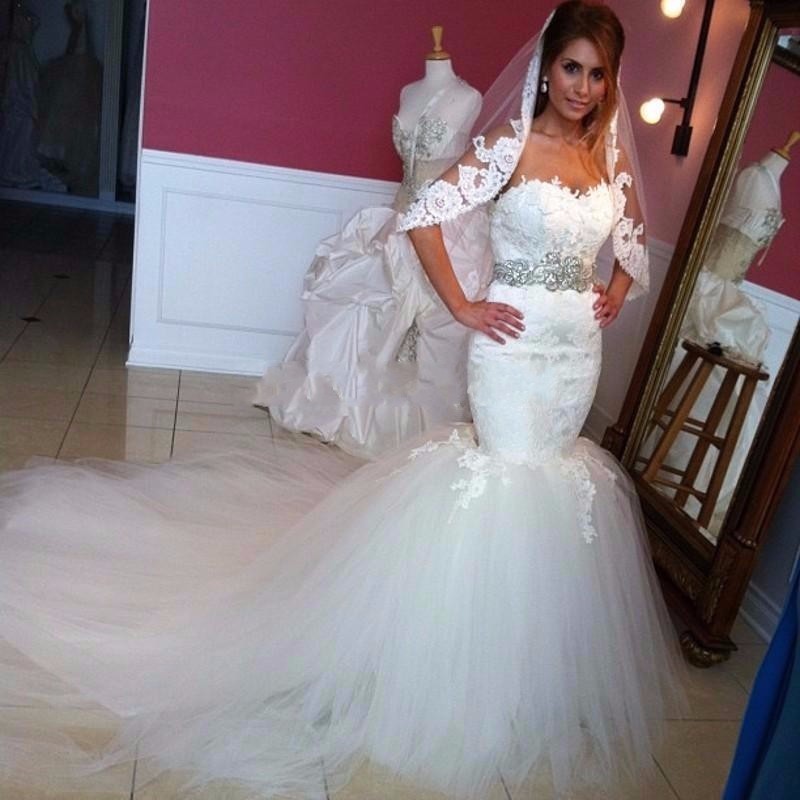 mermaid puffy wedding dress