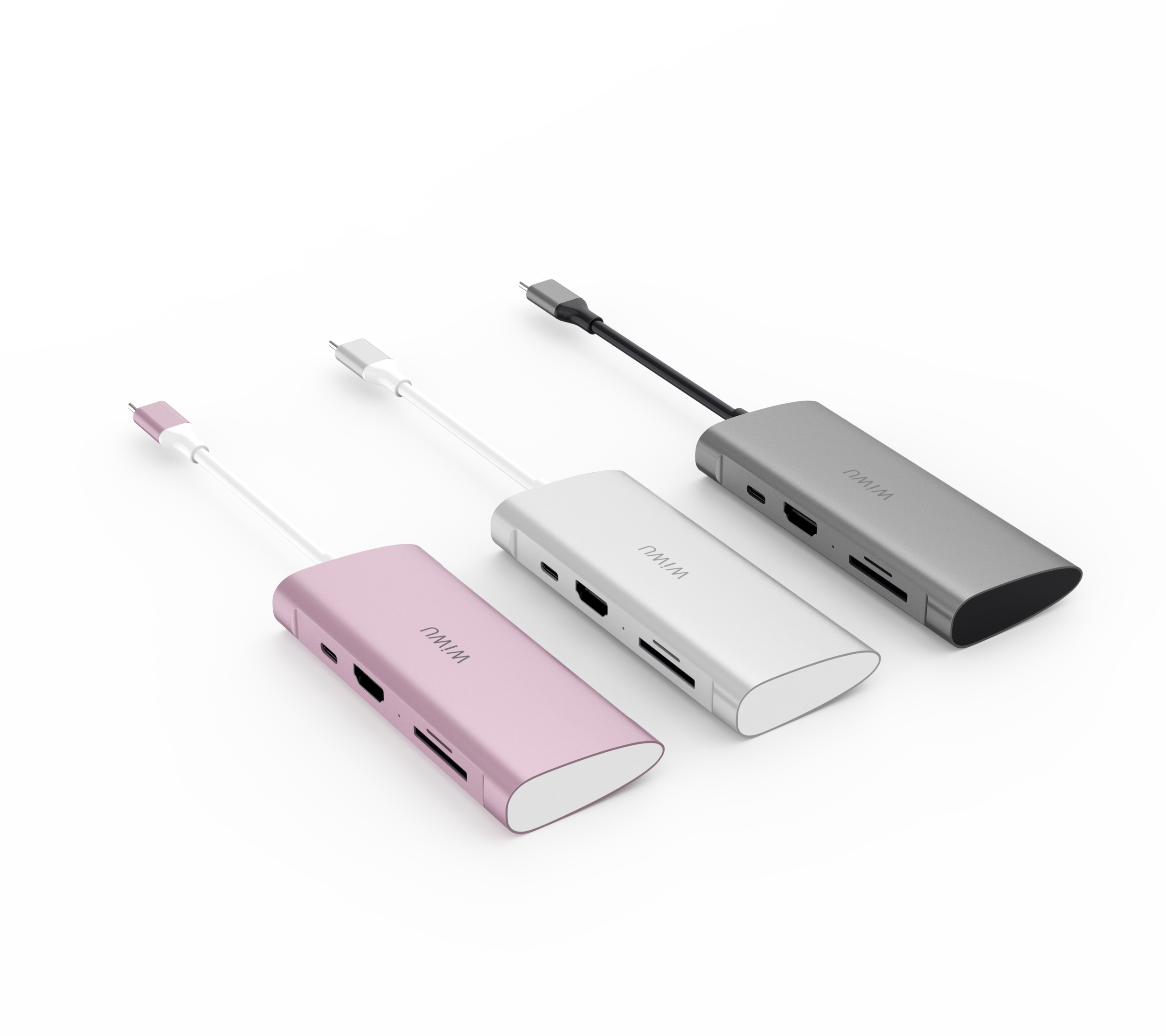 WiWU A731 7 in 1 USB C Hub Type C Multifunctional Expansion Dock Aluminum Alloy USB 3.0 SD Card Reader USB C Docking