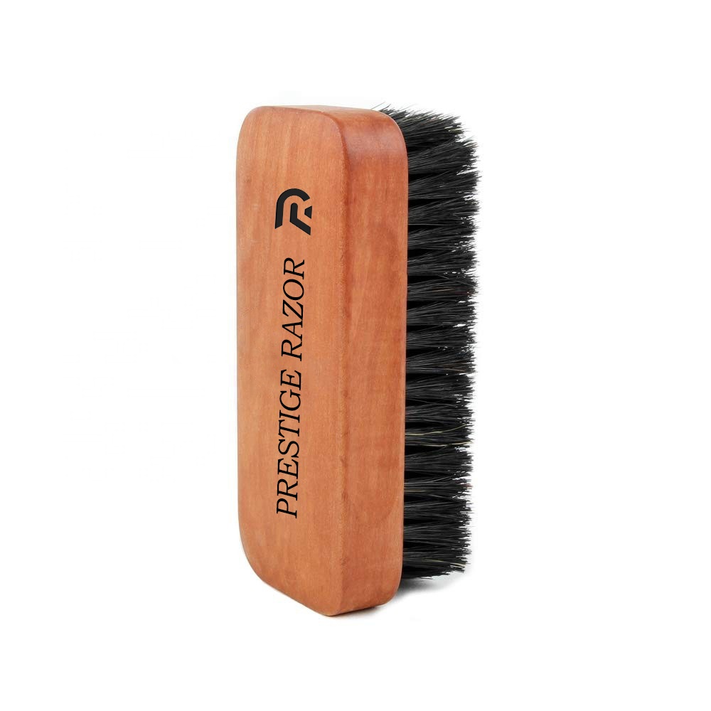 Prestige Razor 1923A | New Wooden Beard Brush for Men Persona Care l Round Shape Beard Brush with 100% Boar Bristle for Shaving