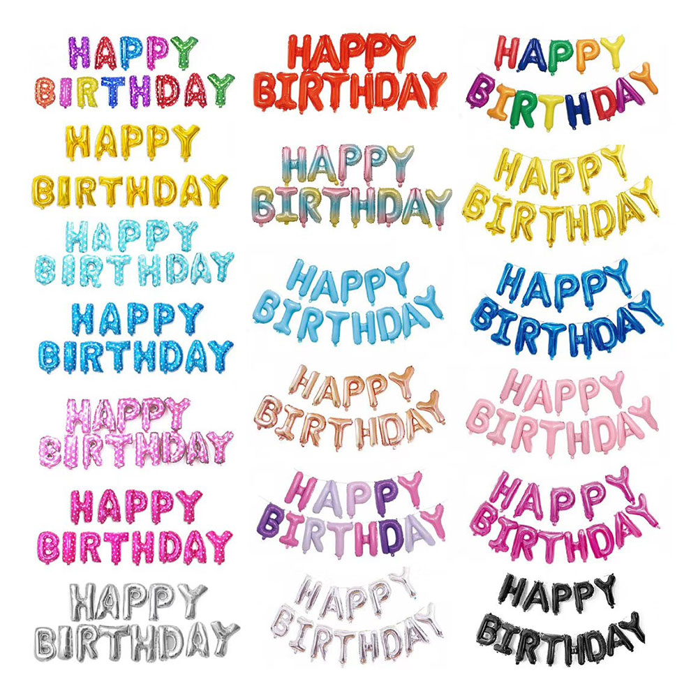 Украшения для вечеринок товары для алюминиевой фольги баннер 16 дюймов письмо с днем рождения воздушные шары
