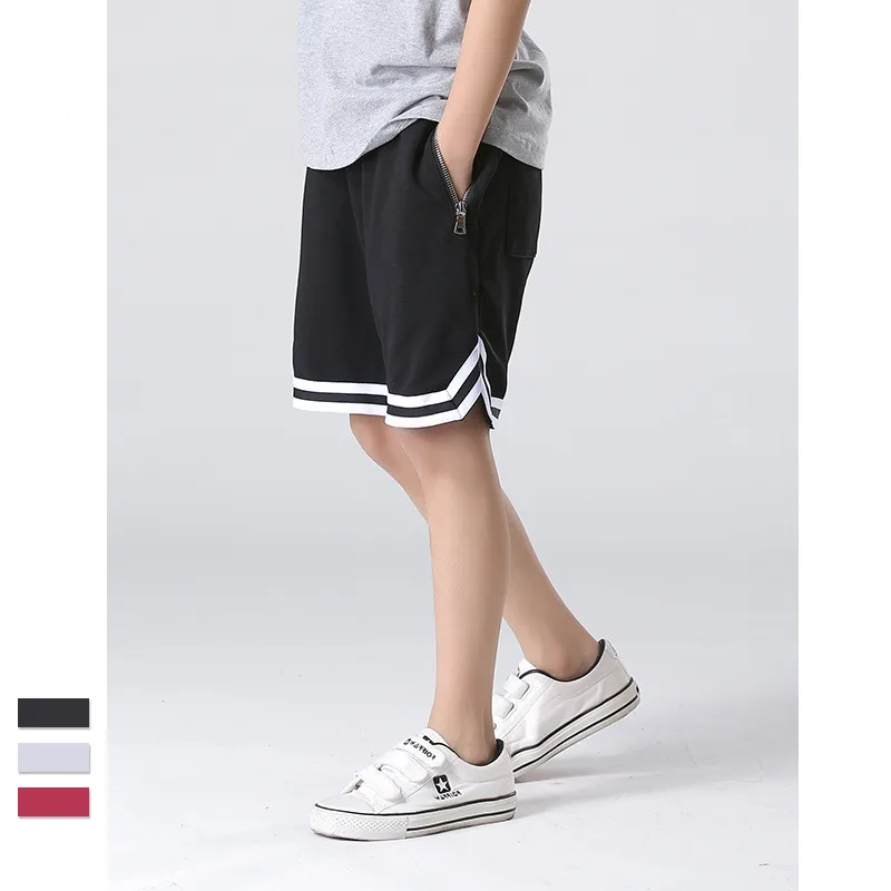 Новые летние потертые шорты для мальчиков с контрастной вязкой, штаны в стиле хип-хоп для мальчиков